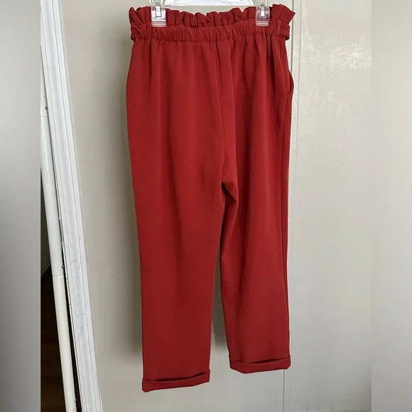 No Boundaries High Waisted Straight Leg Ankle Dress Pants size small red orange - Picture 5 of 7